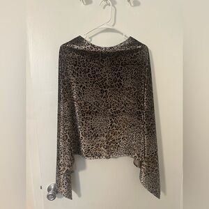 Chico's Animal Print Poncho in Brown and Black